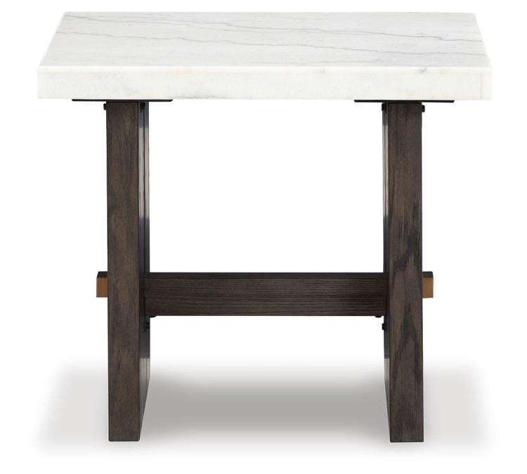 Burkhaus End Table - White/Dark Brown