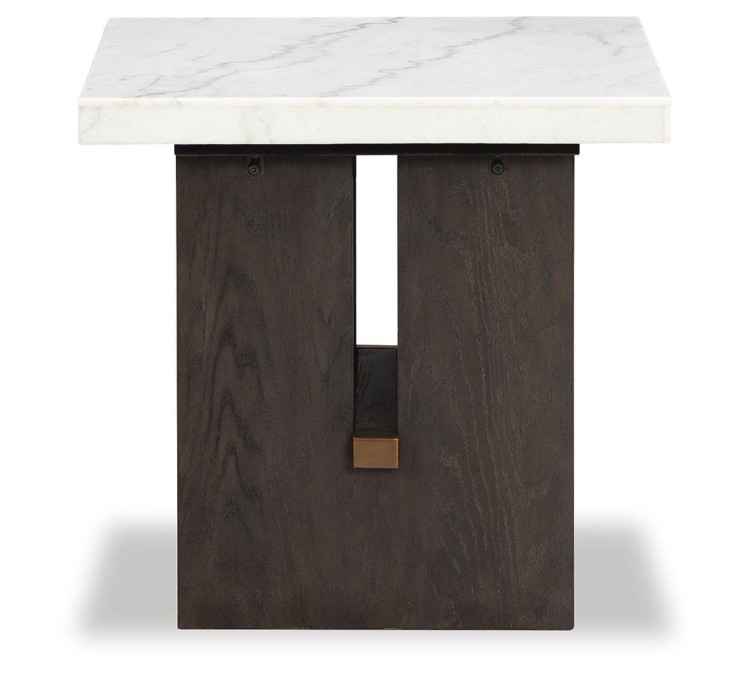 Burkhaus End Table - White/Dark Brown