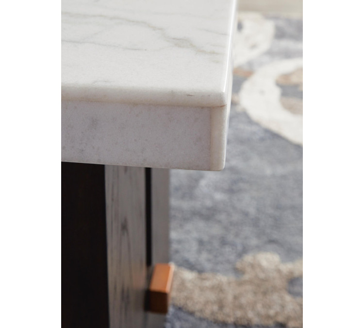 Burkhaus End Table - White/Dark Brown