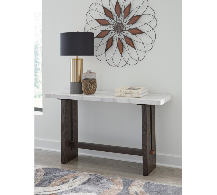 Burkhaus Sofa Table - White/Dark Brown
