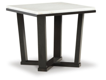 Fostead End Table - White/Espresso
