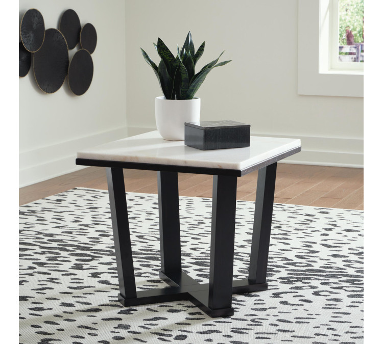Fostead End Table - White/Espresso