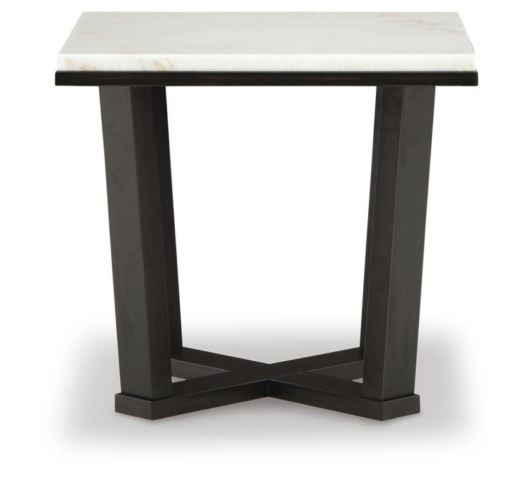 Fostead End Table - White/Espresso