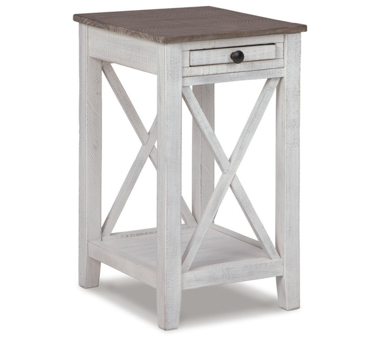 Adalane Accent Table - White/Gray