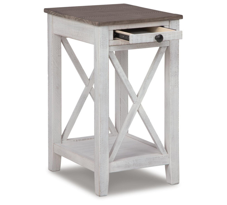Adalane Accent Table - White/Gray