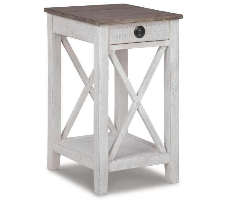 Adalane Accent Table - White/Gray