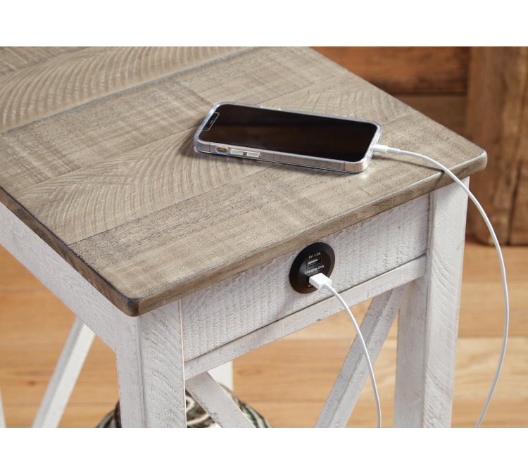 Adalane Accent Table - White/Gray