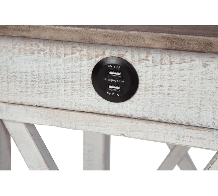 Adalane Accent Table - White/Gray