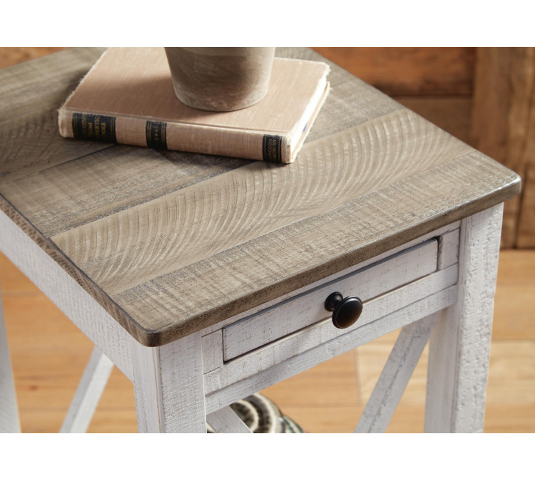 Adalane Accent Table - White/Gray