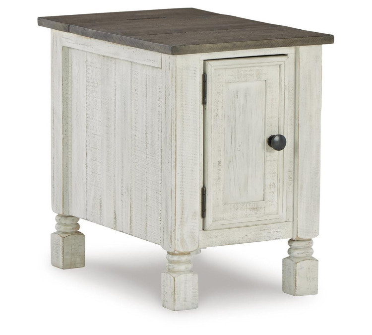 Havalance Chairside End Table - White/Gray