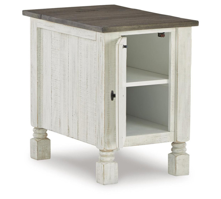 Havalance Chairside End Table - White/Gray