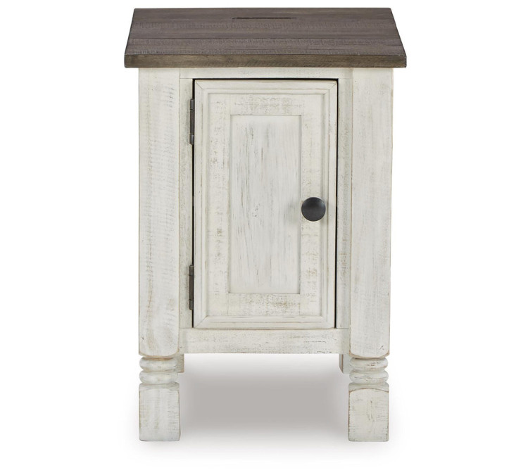 Havalance Chairside End Table - White/Gray