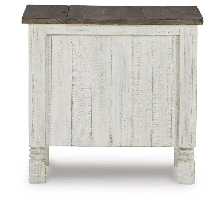 Havalance Chairside End Table - White/Gray