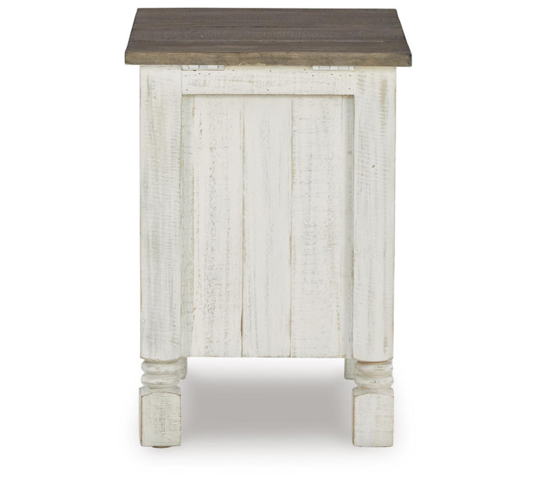 Havalance Chairside End Table - White/Gray