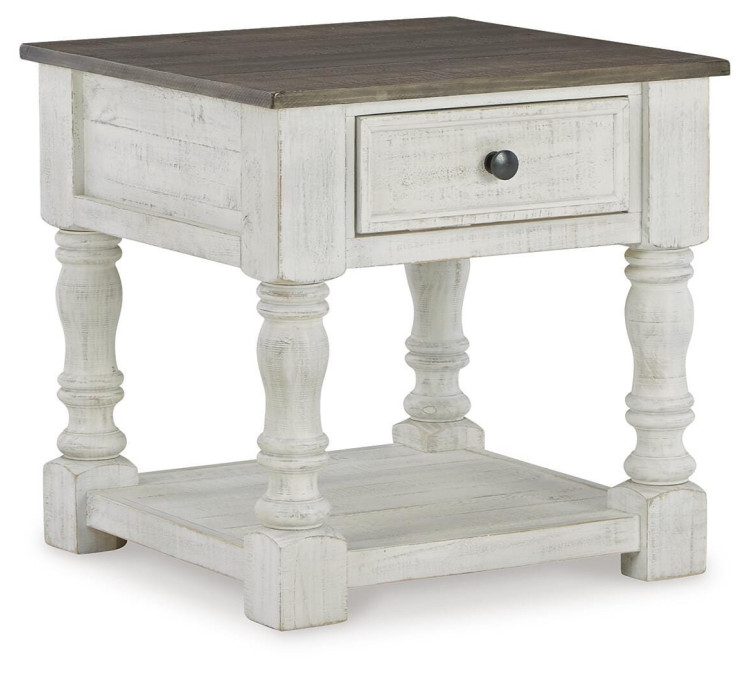 Havalance End Table - White/Gray