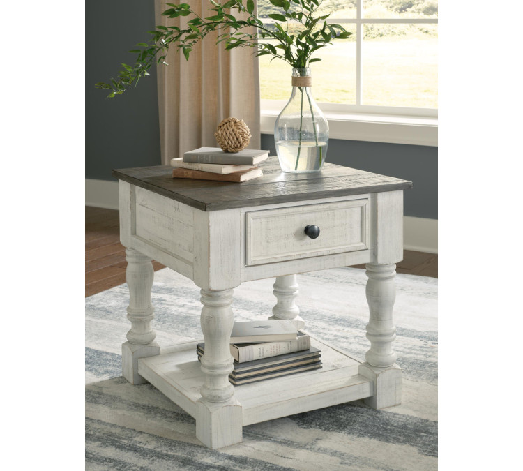 Havalance End Table - White/Gray