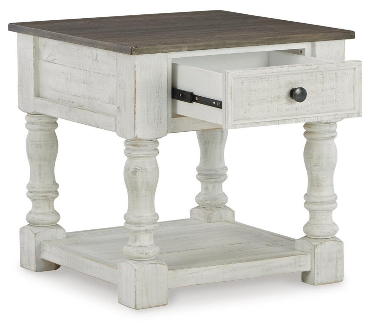 Havalance End Table - White/Gray