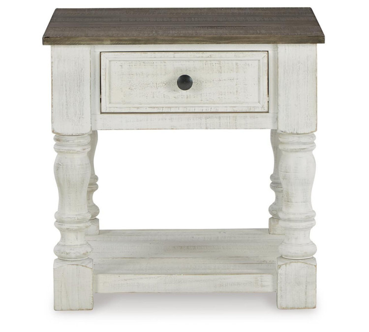 Havalance End Table - White/Gray