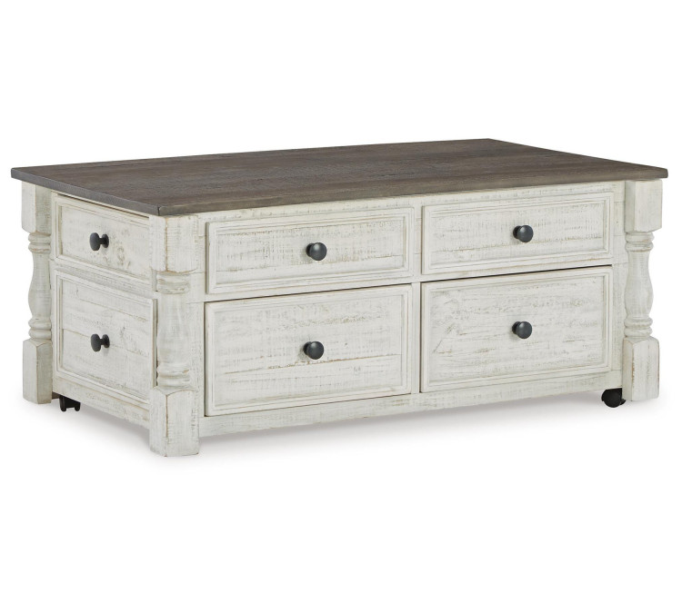 Havalance Lift-Top Coffee Table - White/Gray