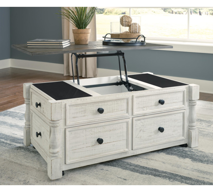 Havalance Lift-Top Coffee Table - White/Gray