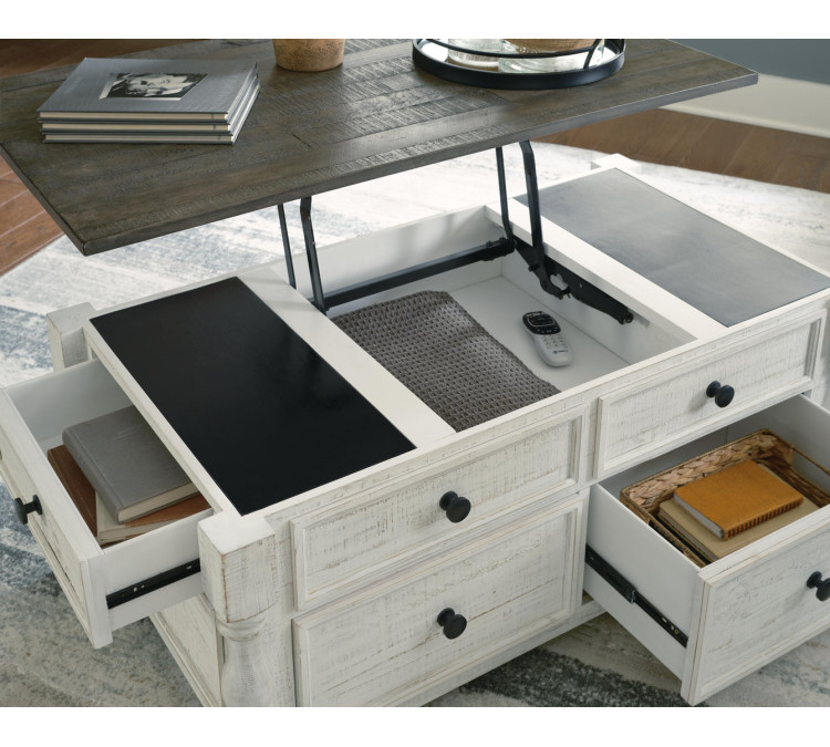 Havalance Lift-Top Coffee Table - White/Gray