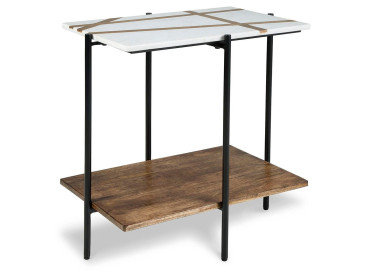 Braxmore Accent Table - White/Light Brown