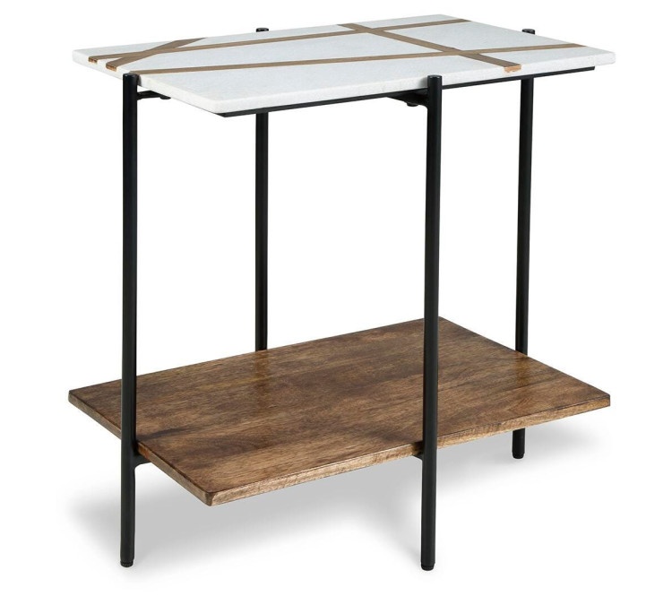 Braxmore Accent Table - White/Light Brown