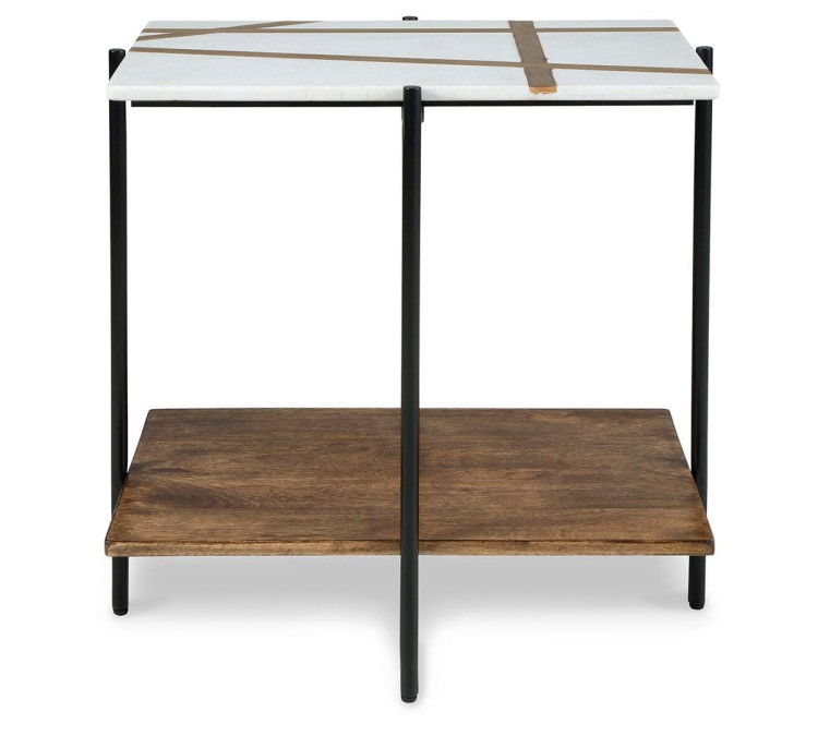 Braxmore Accent Table - White/Light Brown