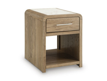 Dovander End Table - White/Natural