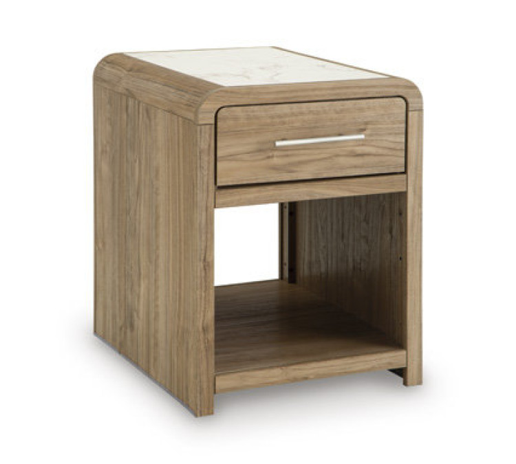 Dovander End Table - White/Natural