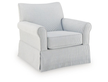Searcy Swivel Glider Accent Chair - White/Navy
