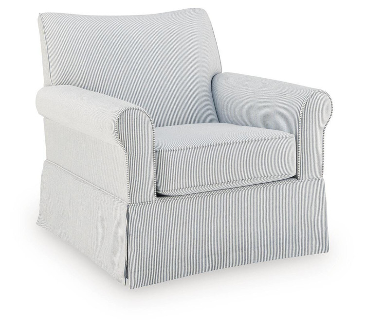 Searcy Swivel Glider Accent Chair - White/Navy