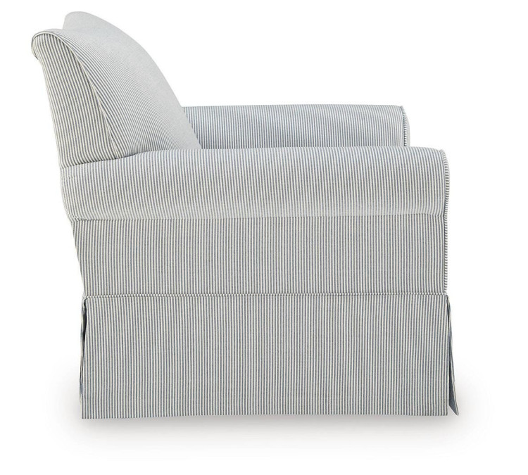 Searcy Swivel Glider Accent Chair - White/Navy