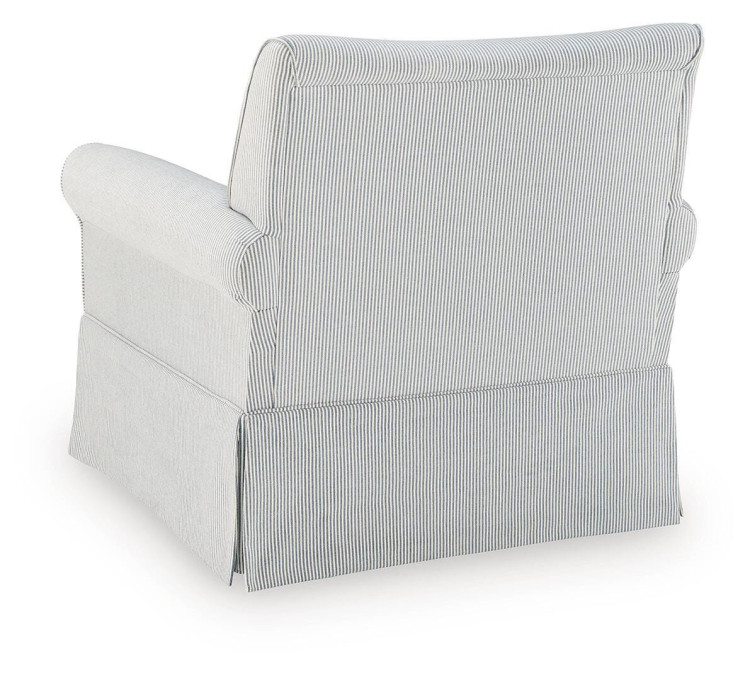 Searcy Swivel Glider Accent Chair - White/Navy