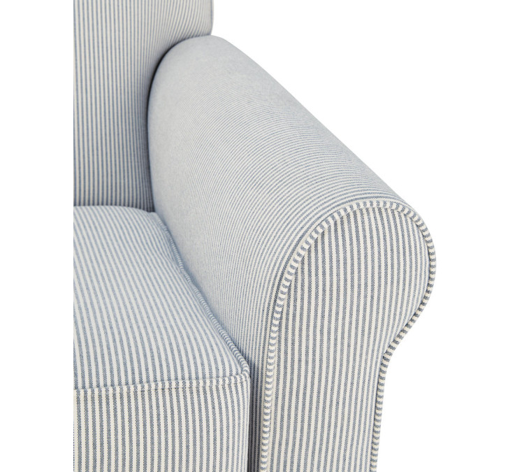 Searcy Swivel Glider Accent Chair - White/Navy