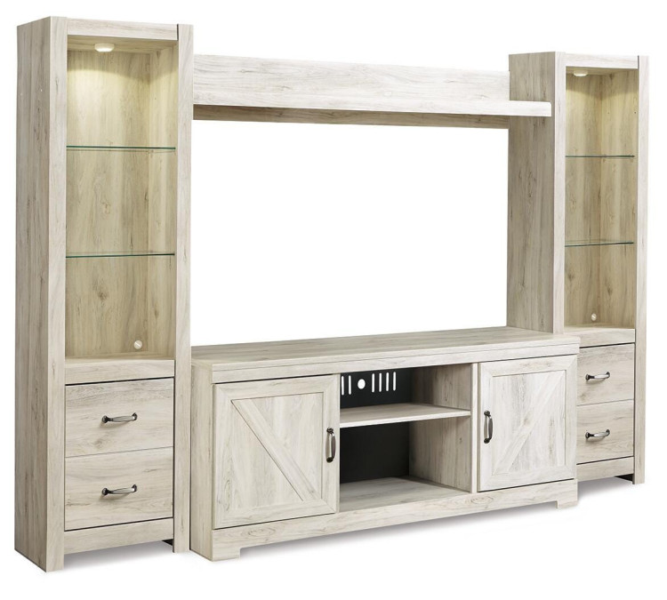Bellaby 4-Piece Entertainment Center - Whitewash