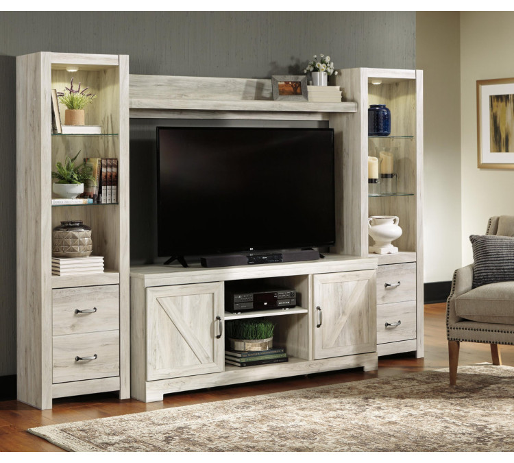Bellaby 4-Piece Entertainment Center - Whitewash