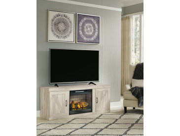 Bellaby TV Stand with Electric Fireplace - Whitewash