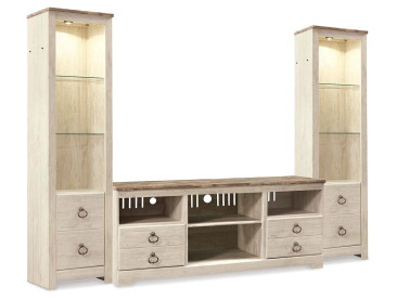 Willowton 3-Piece Entertainment Center - Whitewash
