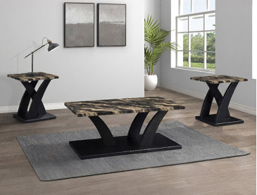 ZION 3-PC COCKTAIL SET GDBK - Faux Marble