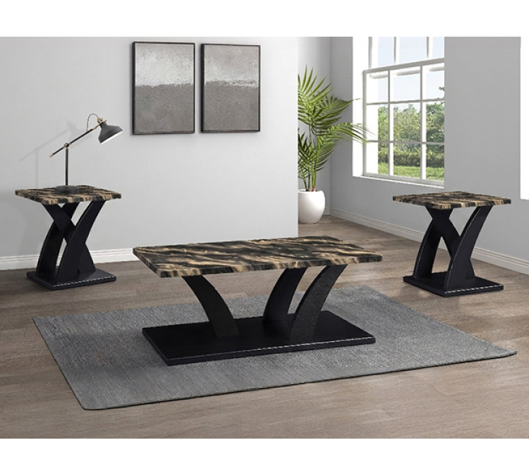 ZION 3-PC COCKTAIL SET GDBK - Faux Marble